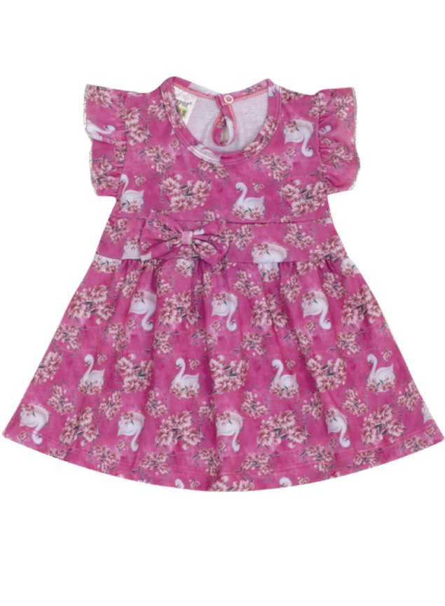 7311 pink vestido infantil flores e cisnei