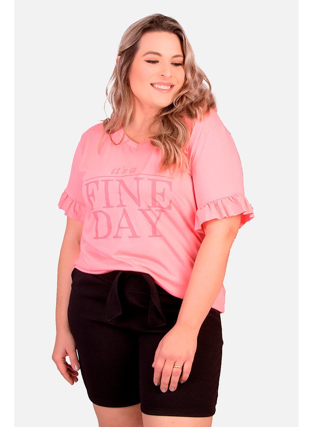 Camiseta Feminina Plus Size De Algodão Seja O Seu Padrão De Beleza