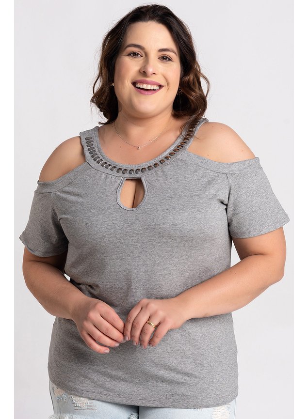 Blusa Feminina Plus Size Visco Estampada Alças - Serena