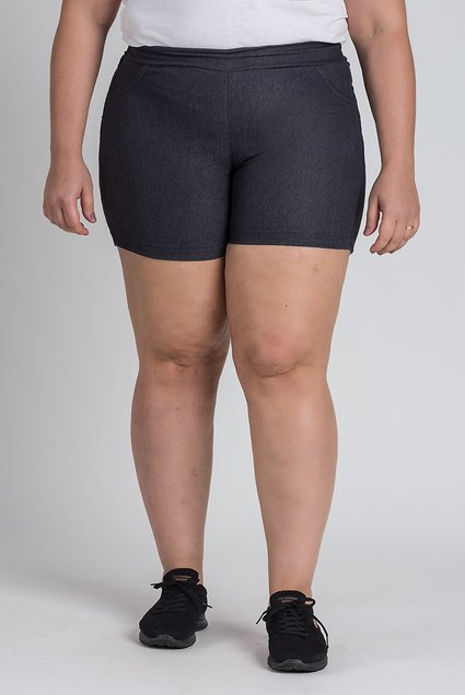Shorts Plus Size Feminino Malha Crepe Estica Grande Bermuda GG G1