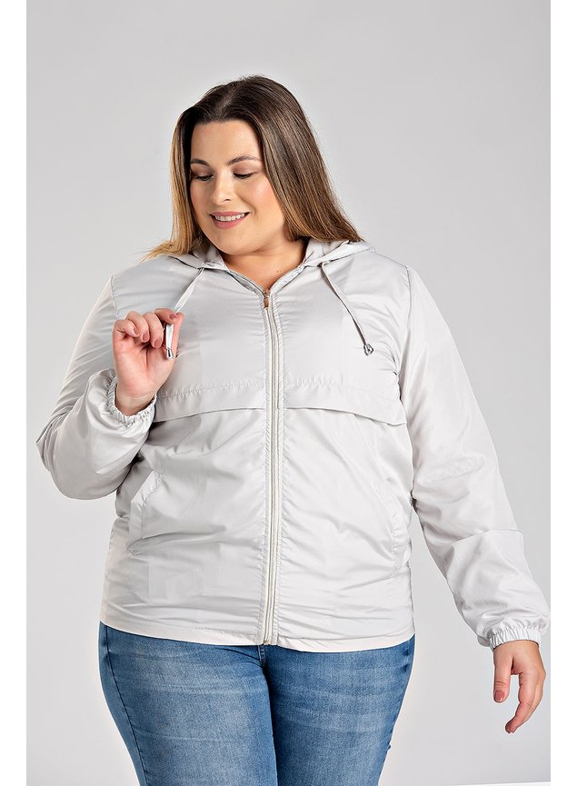 2525 2880 jaqueta feminina plus size corta vento capuz bolsos frente fechamento ziper serena 2